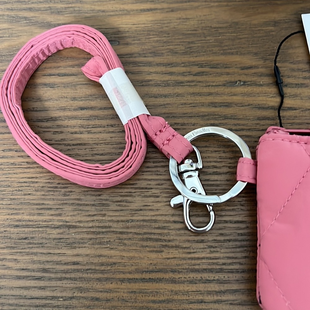NEW Vera Bradley Ultralight Zip ID Lanyard Strawberry Ice - Picture 3 of 9
